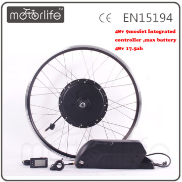 Бренд MOTORLIFE/OEM для 2015 горячие продажи CE пройти 48В 1000Вт дешевые электрический велосипед комплект, батарея 48v 17.5 Макс.